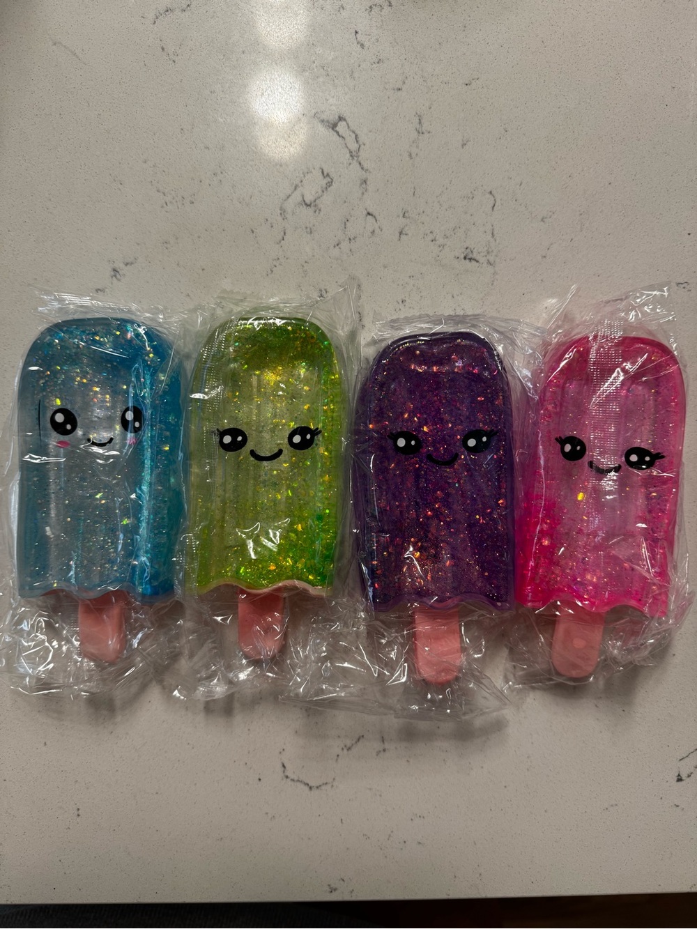 Squishy glitter pop pack sensory fidget popsicle set of 4